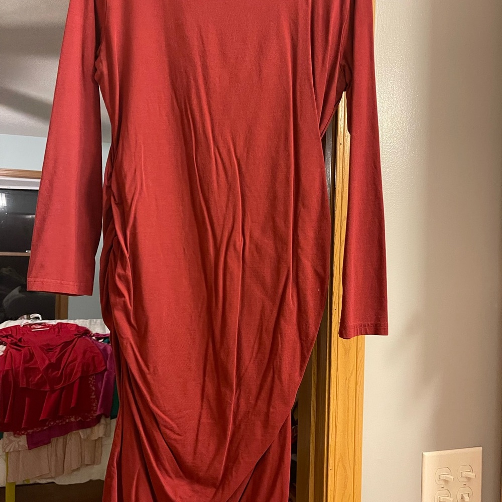 Chic Long Sleeve Red Dress